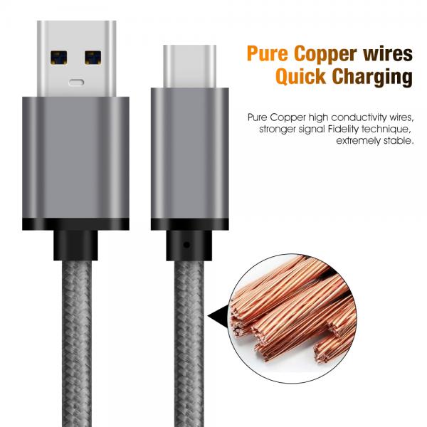 Picture of USB 3.0 Type C cable grey